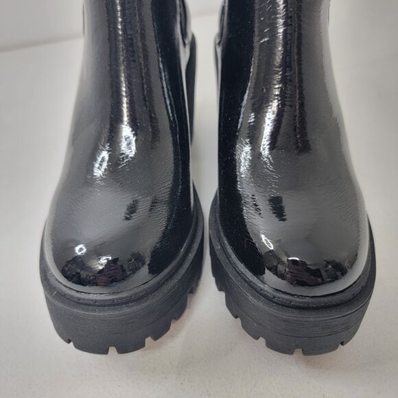 Soda Womens Black Chunky Platform Ankle Boots Size 6 Slip On Y2K Grunge Neutral - Picture 6 of 13